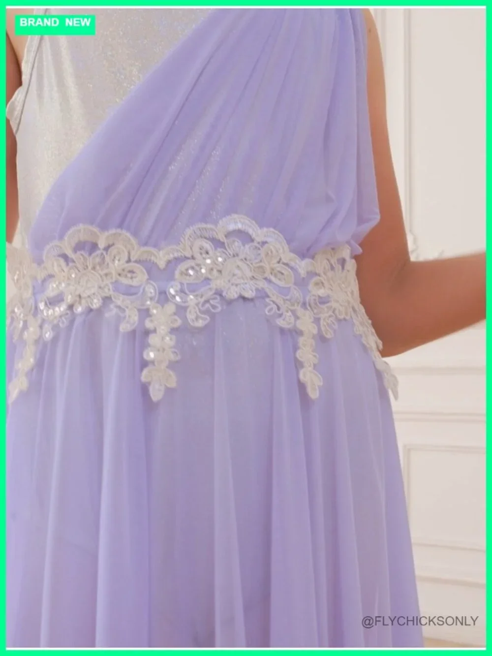 Girls Lyrical Dance Dress One Shoulder Asymmetric Handkerchief Mesh Tulle